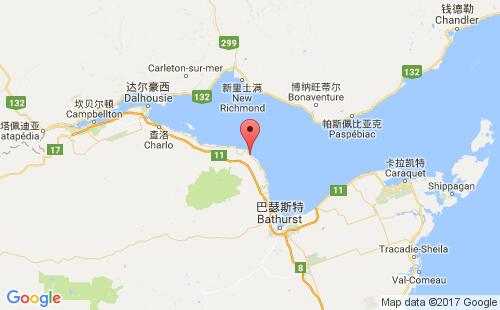加拿大海運(yùn)港口貝拉頓belledune港口地圖