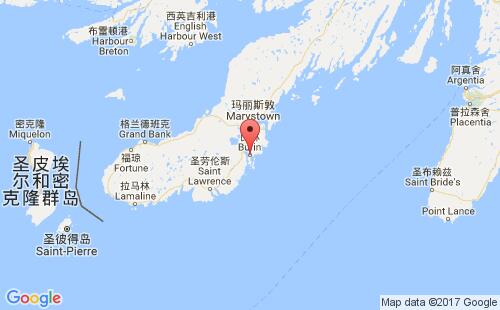加拿大海運(yùn)港口布林burin港口地圖
