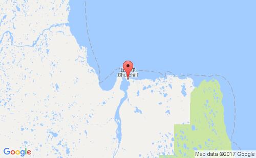 加拿大海運港口丘吉爾churchill,man港口地圖