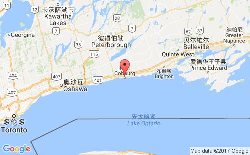 加拿大海運港口科堡cobourg,on港口地圖