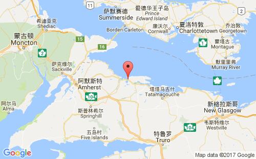 加拿大海運港口帕格沃希pugwash港口地圖