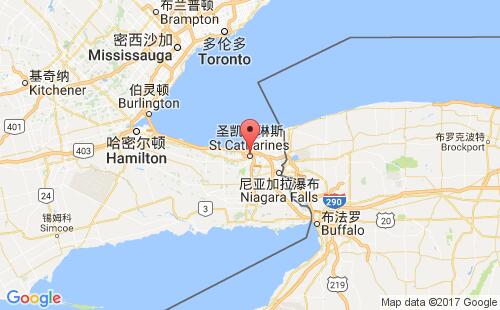 加拿大海運港口圣凱瑟琳斯st.catherines港口地圖
