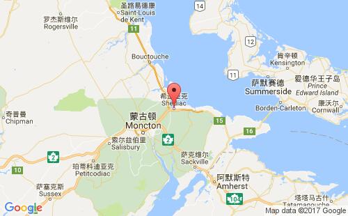 加拿大海運(yùn)港口希迪亞克shediac港口地圖