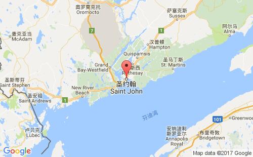 加拿大海運(yùn)港口圣約翰saint john港口地圖