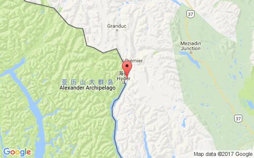 加拿大海運(yùn)港口斯圖爾特stewart,bc港口地圖