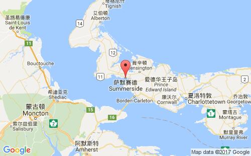 加拿大海運(yùn)港口薩默塞德summerside港口地圖