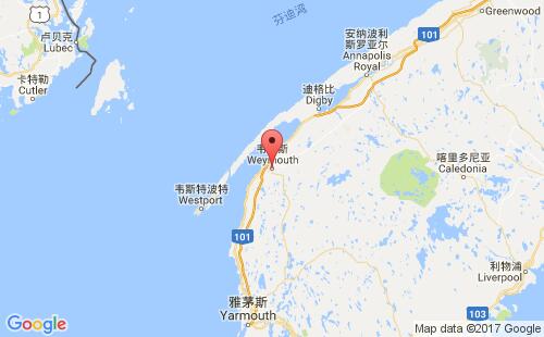 加拿大海運(yùn)港口韋默思weymouth,ca港口地圖