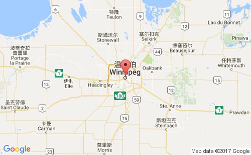 加拿大海運港口溫尼伯winnipeg港口地圖