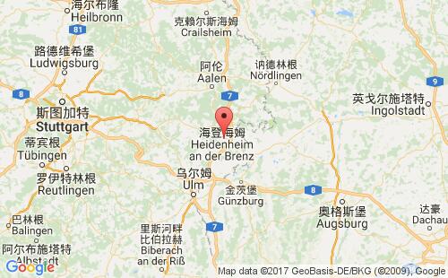 德國港口赫爾不萊錫廷根herbrechtingen港口地圖