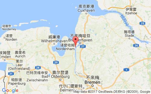 德國(guó)港口諾登哈姆nordenham港口地圖