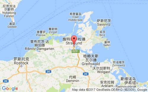 德國港口斯特拉爾松stralsund港口地圖