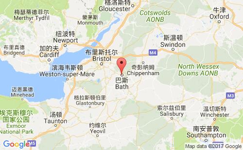 英國(guó)港口巴斯bath港口地圖