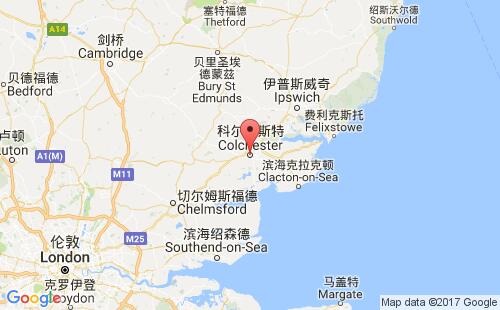英國港口科爾切斯特colchester港口地圖