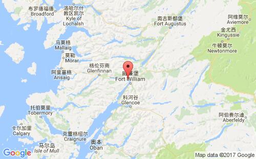 英國港口科珀赫corpach港口地圖
