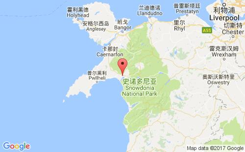 英國港口波特馬多克porthmadog港口地圖