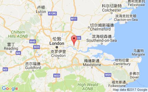 英國港口雷納姆rainham港口地圖
