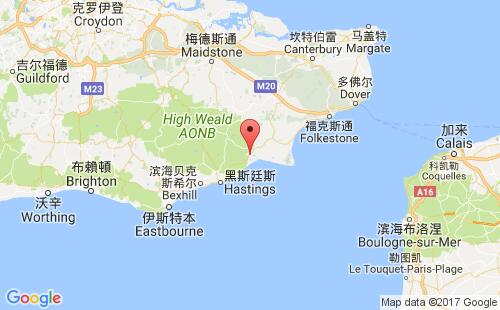英國(guó)港口拉伊rye港口地圖