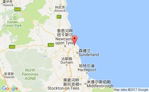 英國(guó)港口太恩港tyne dock港口地圖