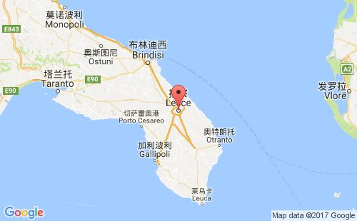 意大利港口萊切l(wèi)ecce港口地圖