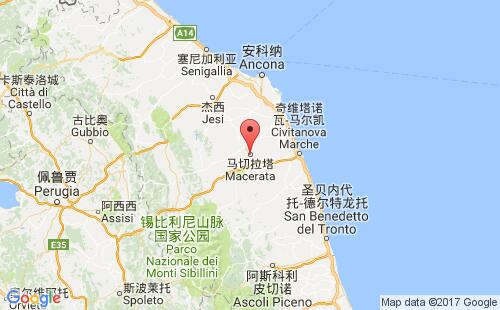 意大利港口馬塞拉塔macerata港口地圖
