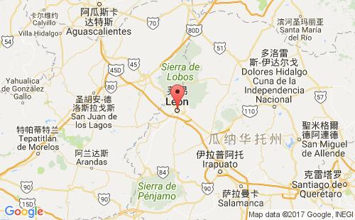墨西哥海運(yùn)港口萊昂leon港口地圖