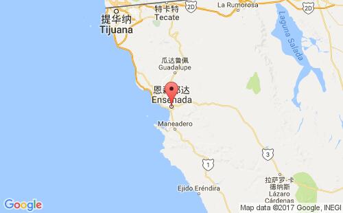 墨西哥海運港口恩塞納達ensenada港口地圖