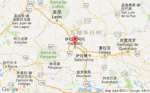 墨西哥海運(yùn)港口伊拉普阿托irapuato港口地圖