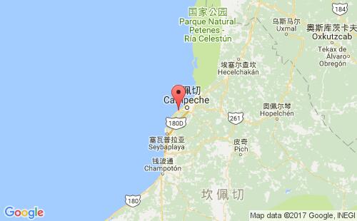 墨西哥海運(yùn)港口萊爾馬lerma港口地圖