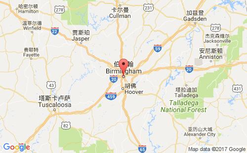 美國海運(yùn)港口伯明翰birmingham,al港口地圖