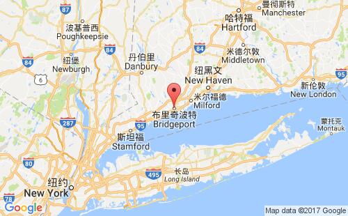 美國海運港口布里奇波特bridgeport港口地圖