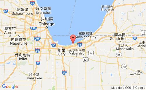 美國海運港口伯恩斯港burns harbour港口地圖