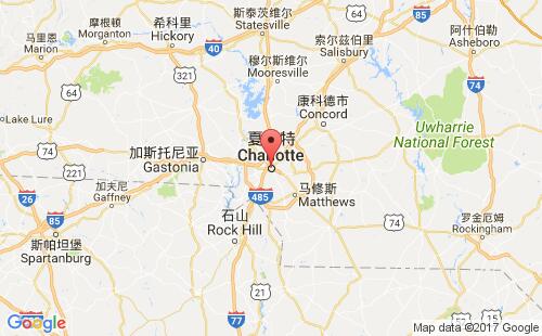 美國海運(yùn)港口夏洛特charlotte,nc港口地圖