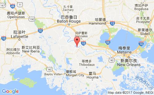 美國海運港口唐納森維爾donaldsonville港口地圖