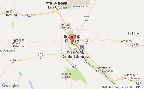 美國(guó)海運(yùn)港口埃爾帕索ei paso,tx港口地圖