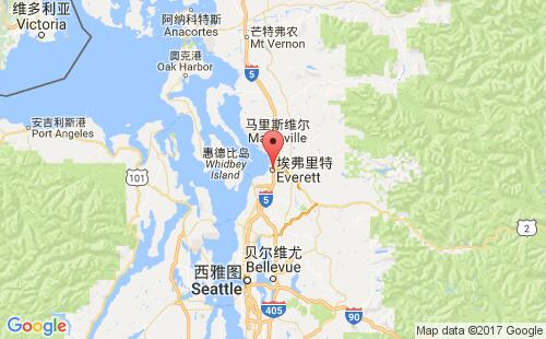 美國海運港口埃弗里特everett,wa港口地圖