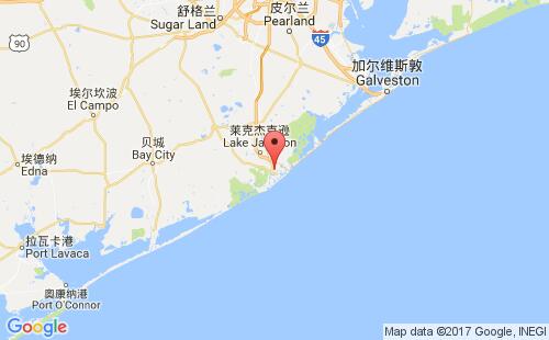 美國海運(yùn)港口費(fèi)里波特freeport,tx港口地圖