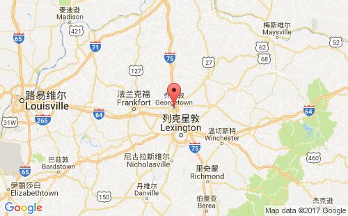 美國海運港口喬治敦georgetown,ky港口地圖