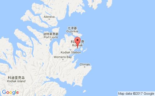 美國(guó)海運(yùn)港口科迪亞克kodiak港口地圖