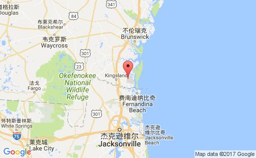 美國海運(yùn)港口金斯灣kings bay,ga港口地圖