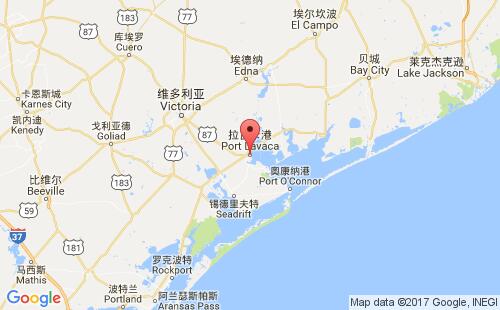 美國海運港口拉瓦卡port lavaca,tx港口地圖