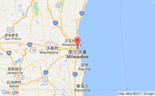 美國海運港口密爾沃基milwaukee,wi港口地圖