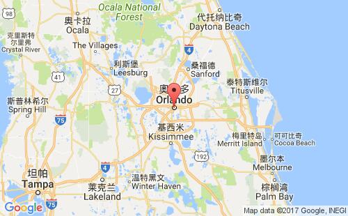美國海運港口奧蘭多orlando,fl港口地圖