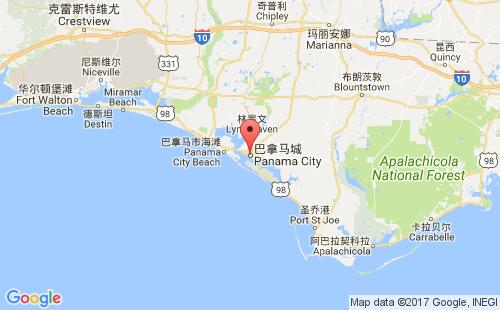 美國海運(yùn)港口巴拿馬城panama city,fl港口地圖