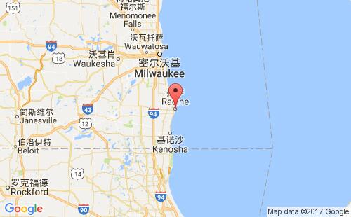 美國海運港口拉辛racine港口地圖