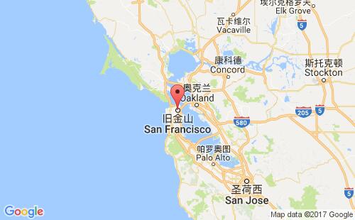 美國海運港口舊金山san francisco,ca港口地圖