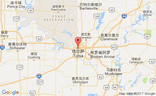 美國(guó)海運(yùn)港口塔爾薩tulsa,ok港口地圖
